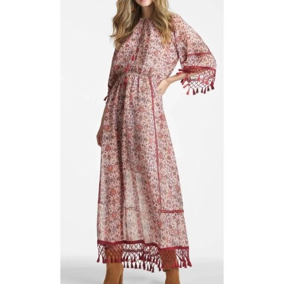 NWOT Sachin & Babi Tasseled Floral Maxi Dress, $465 XS - Picture 2 of 12